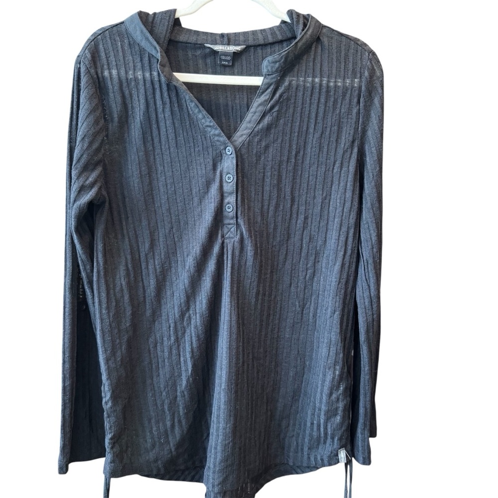 Billabong‎ Black Hooded Sheer Tunic/Cover Up, Large
